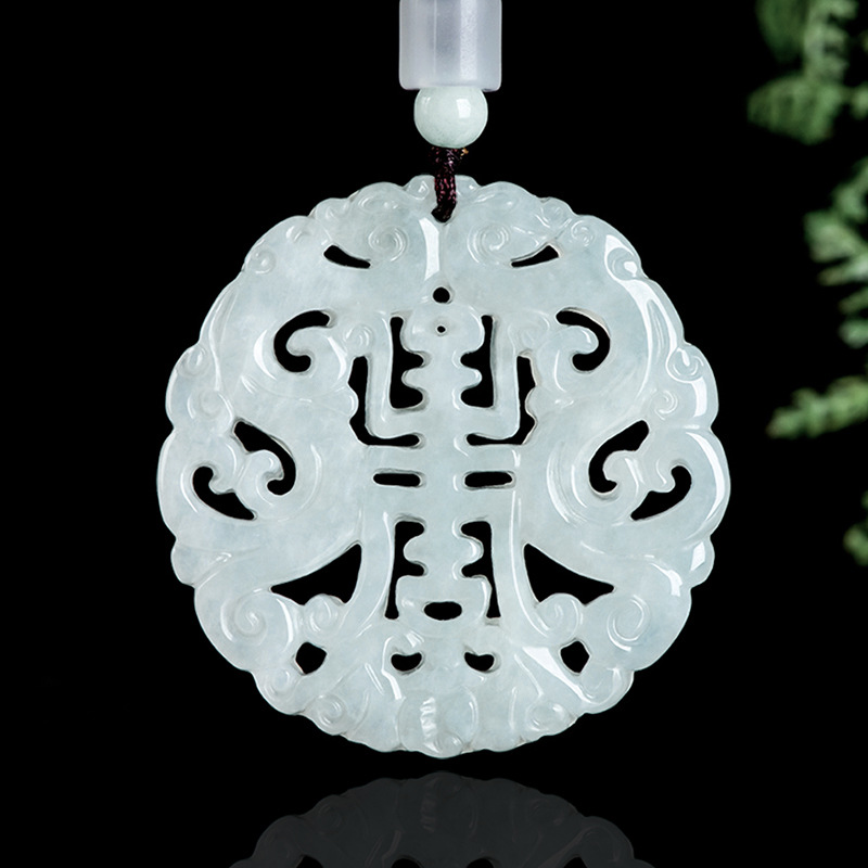 Women Fashion Necklace - Burmese Jadeite Dragon Pendant Necklace Vintage