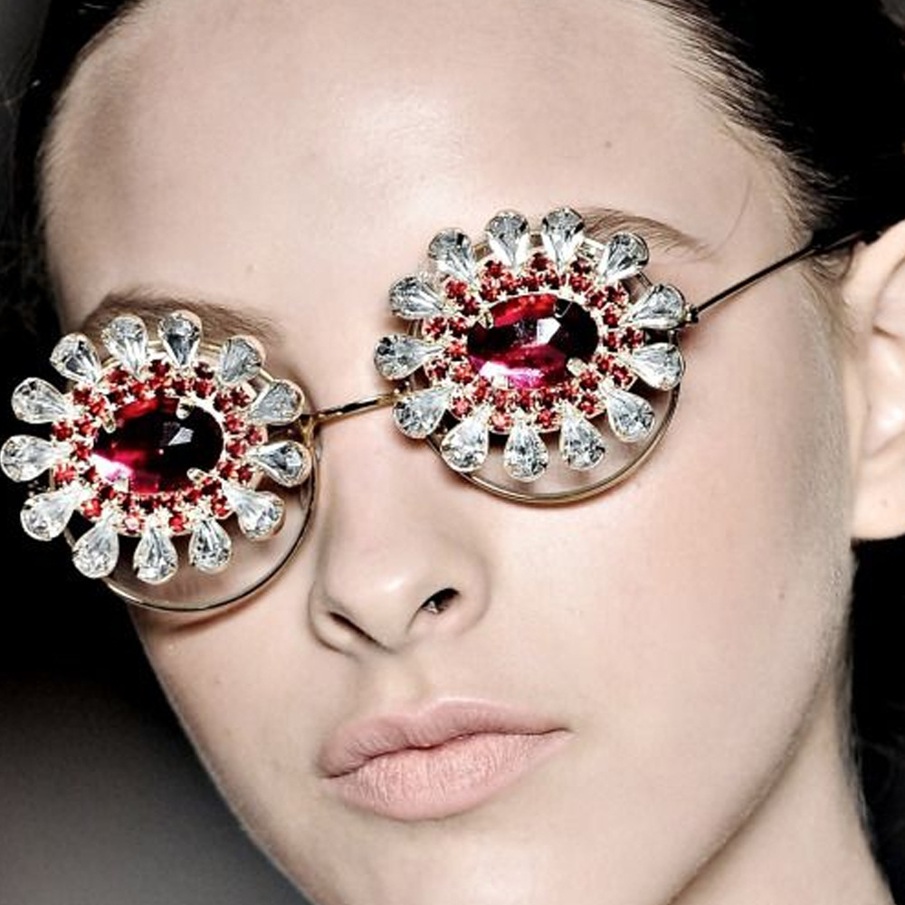 Women'S Fashion Eyeglass Frames - Stonefans Geometric Crystal Eyeglasses Frame No