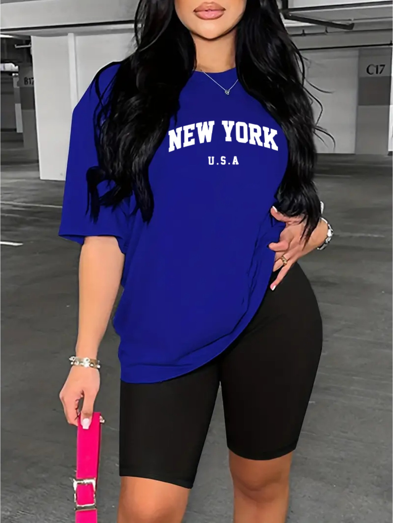Women Fashion Usa - New York Usa Printing Tshirt Set