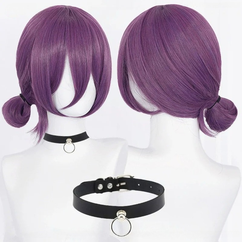 Women Fashion Necklace - Anime Reze Cosplay Wig 45cm Purple