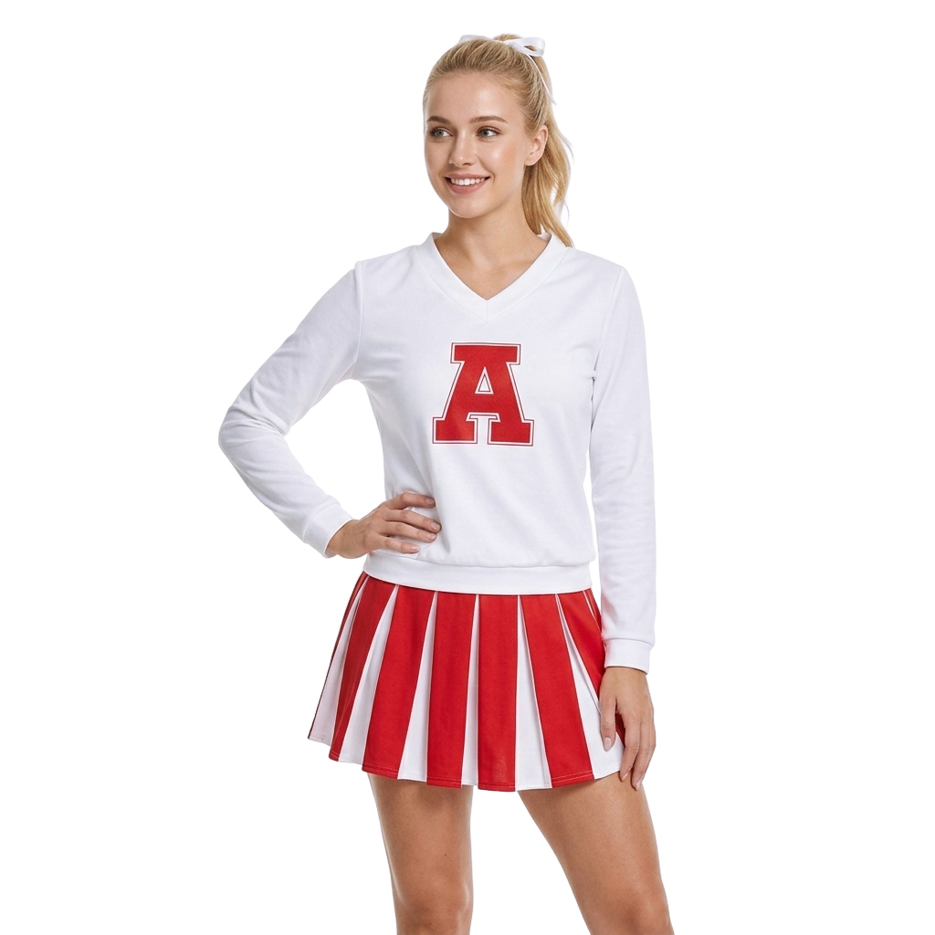 Betty Nerd Cheerleader Uniform - Pleated Skirt Women ulasan dan harga