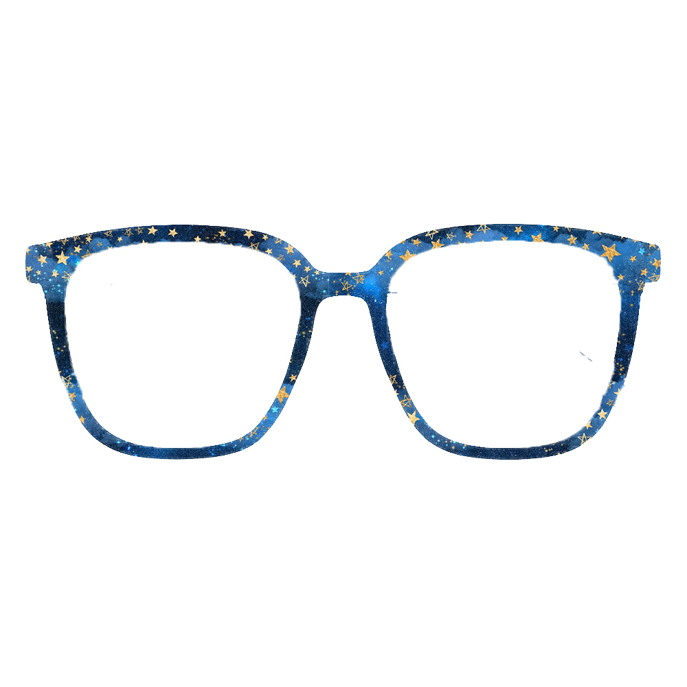 Starry Sky Star Print Square E - Women'S Fashion Eyeglass Frames ulasan dan harga