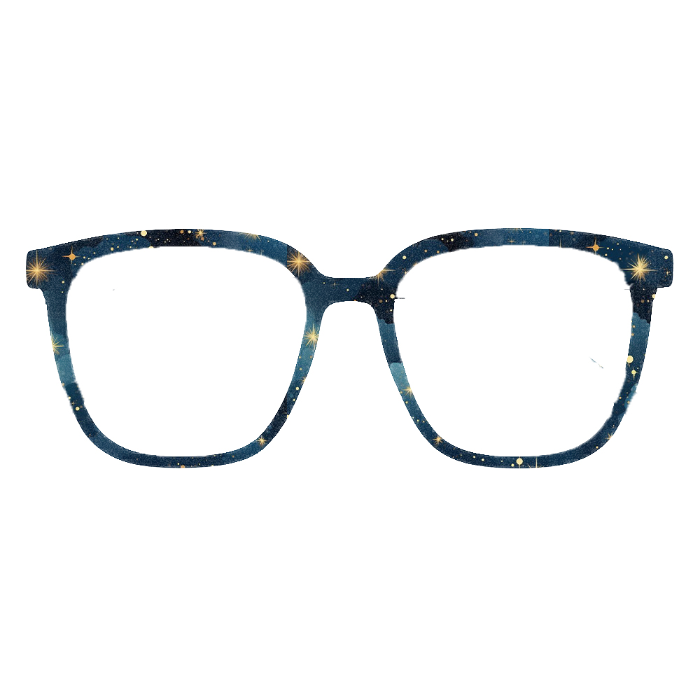 Starry Sky Star Print Square E - Women'S Fashion Eyeglass Frames ulasan dan harga