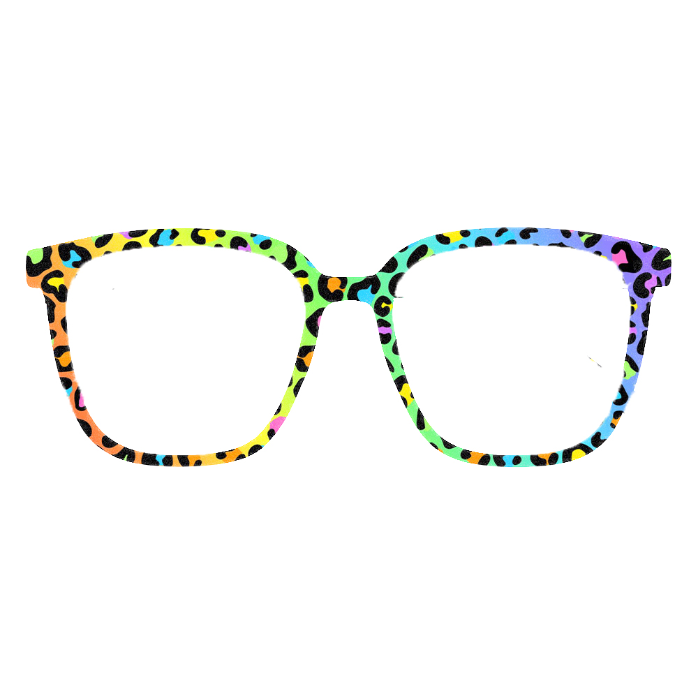 Trendy Rainbow Leopard Print S - Women'S Fashion Eyeglass Frames ulasan dan harga