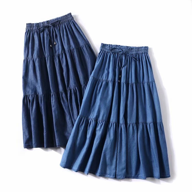Women' Pleated Denim ruffled s - Pleated Skirt Women ulasan dan harga