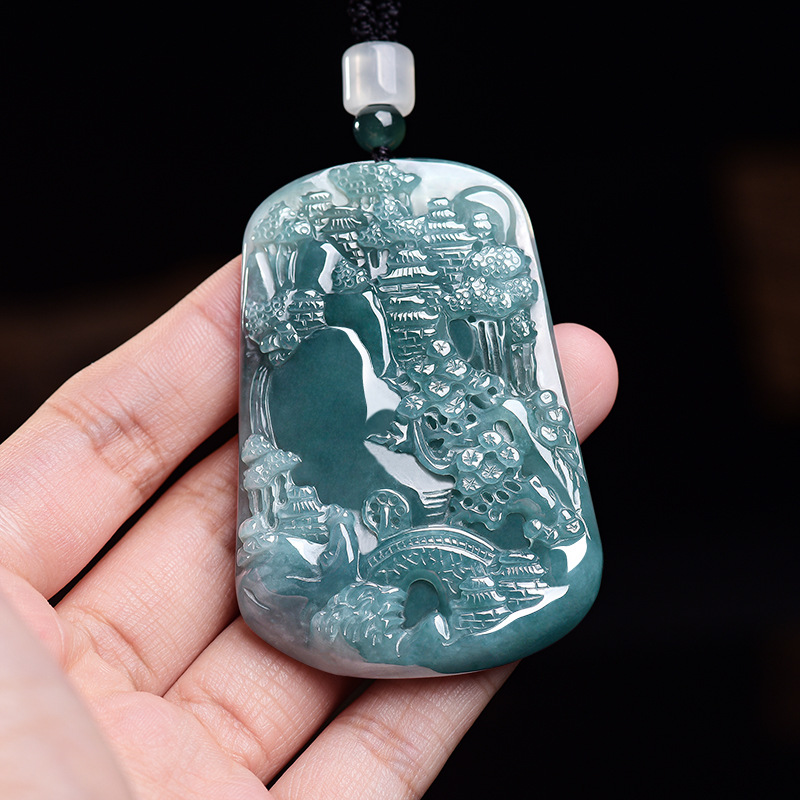 Natural Burmese Jadeite Scener - Women Fashion Necklace ulasan dan harga