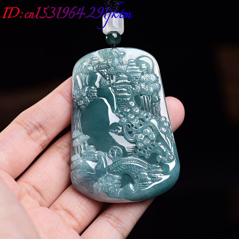 Natural Burmese Jadeite Scener - Women Fashion Necklace ulasan dan harga