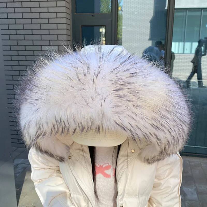 Raccoon Fur Collars For Jacket - Women'S Fashion Hoodie ulasan dan harga
