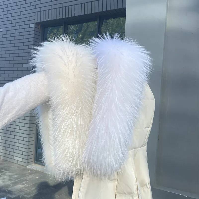 Raccoon Fur Collars For Jacket - Women'S Fashion Hoodie ulasan dan harga