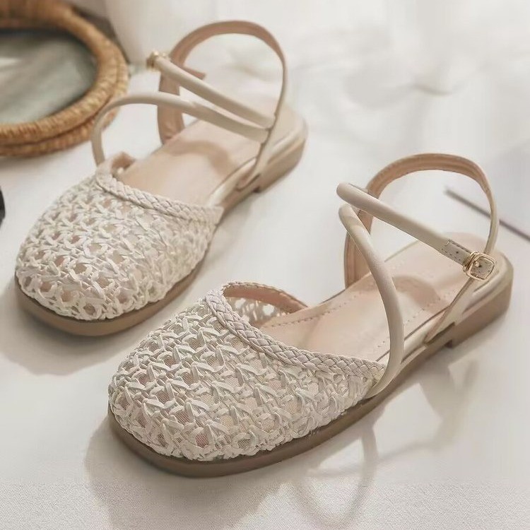 French-style Closed-toe Sandal - Women Fashion Heels ulasan dan harga