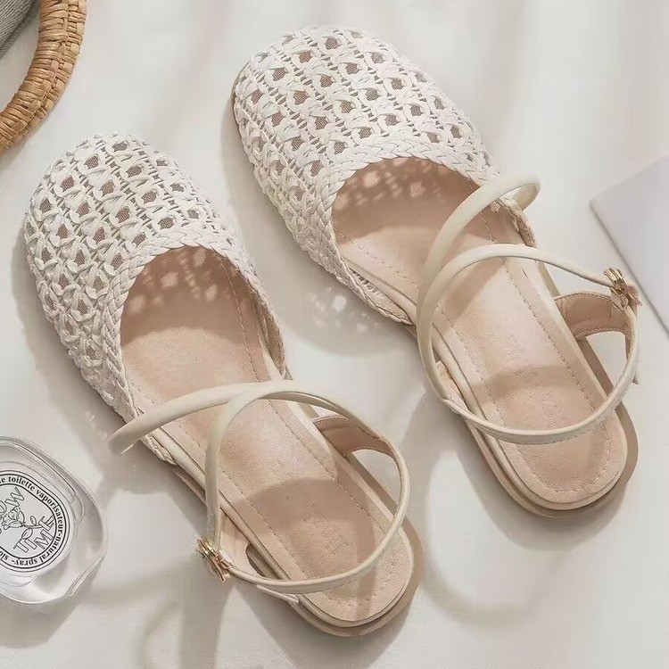 French-style Closed-toe Sandal - Women Fashion Heels ulasan dan harga
