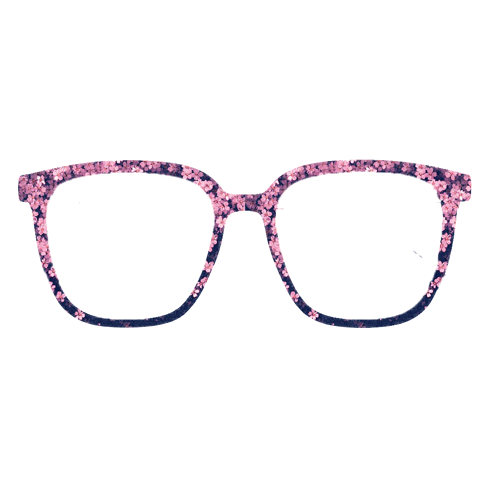 Vintage Floral Print Square Ey - Women'S Fashion Eyeglass Frames ulasan dan harga