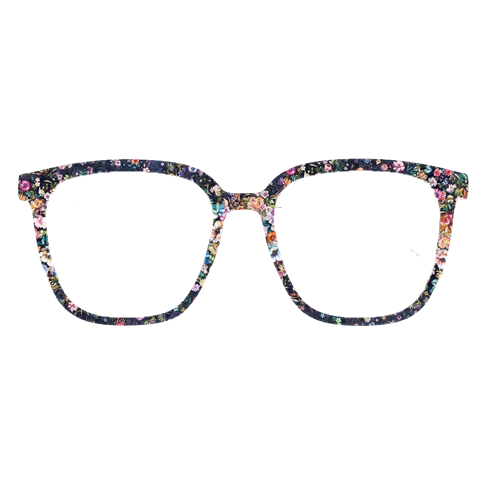 Vintage Floral Print Square Ey - Women'S Fashion Eyeglass Frames ulasan dan harga