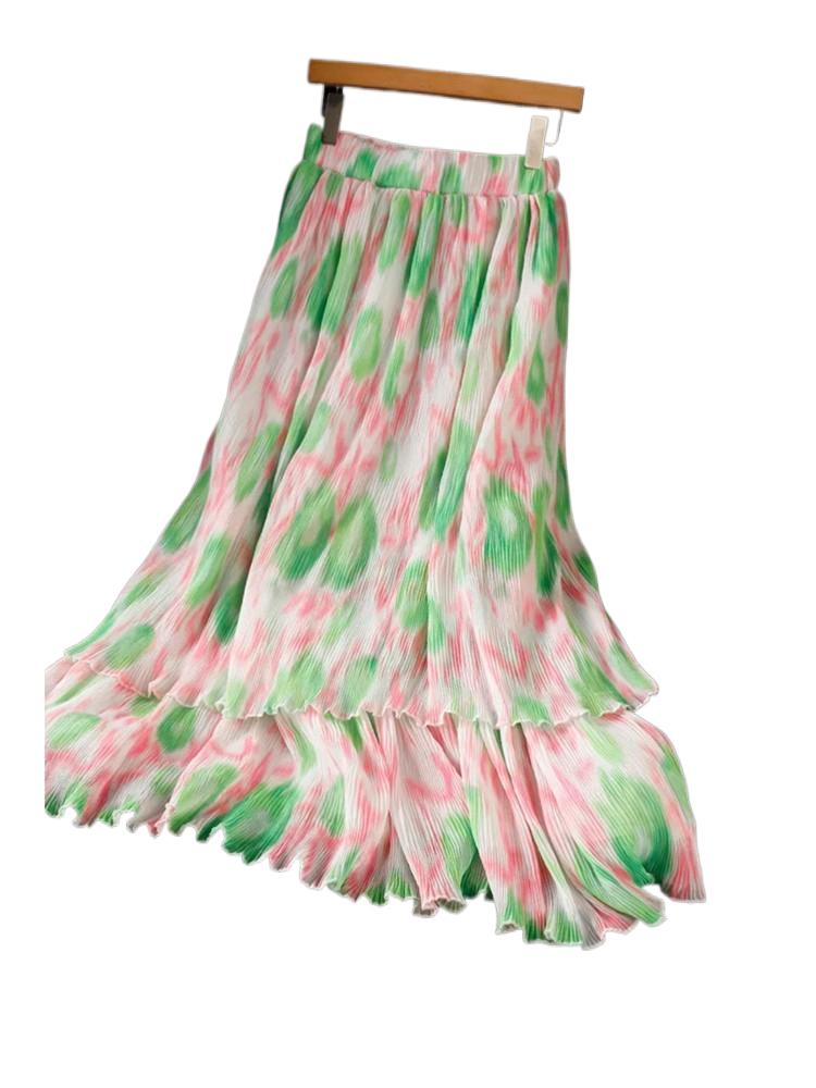 2026 Fashion Sweet Floral Prin - Pleated Skirt Women ulasan dan harga