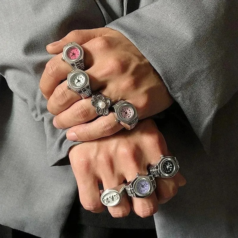 Vintage 80s Punk Watch Ring Y2 - Women Fashion 80S ulasan dan harga