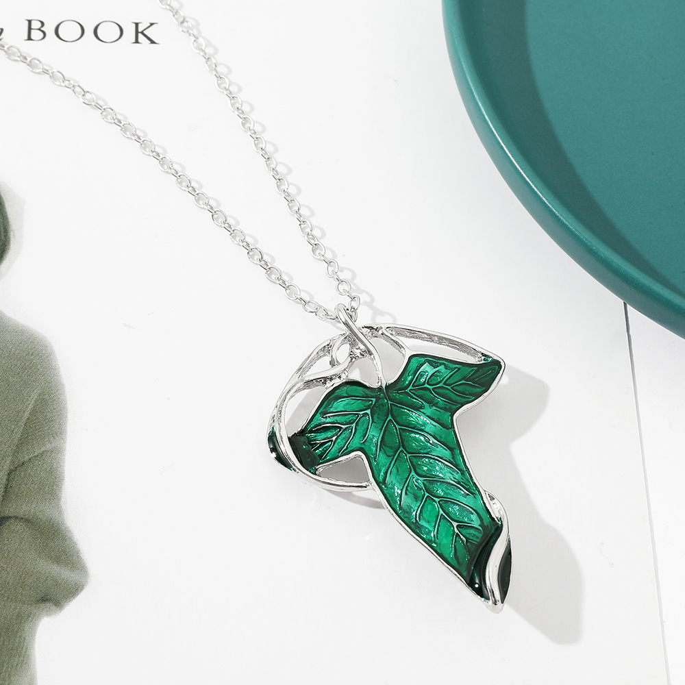 Vintage Green Leaf Pendant Nec - Women Fashion Necklace ulasan dan harga