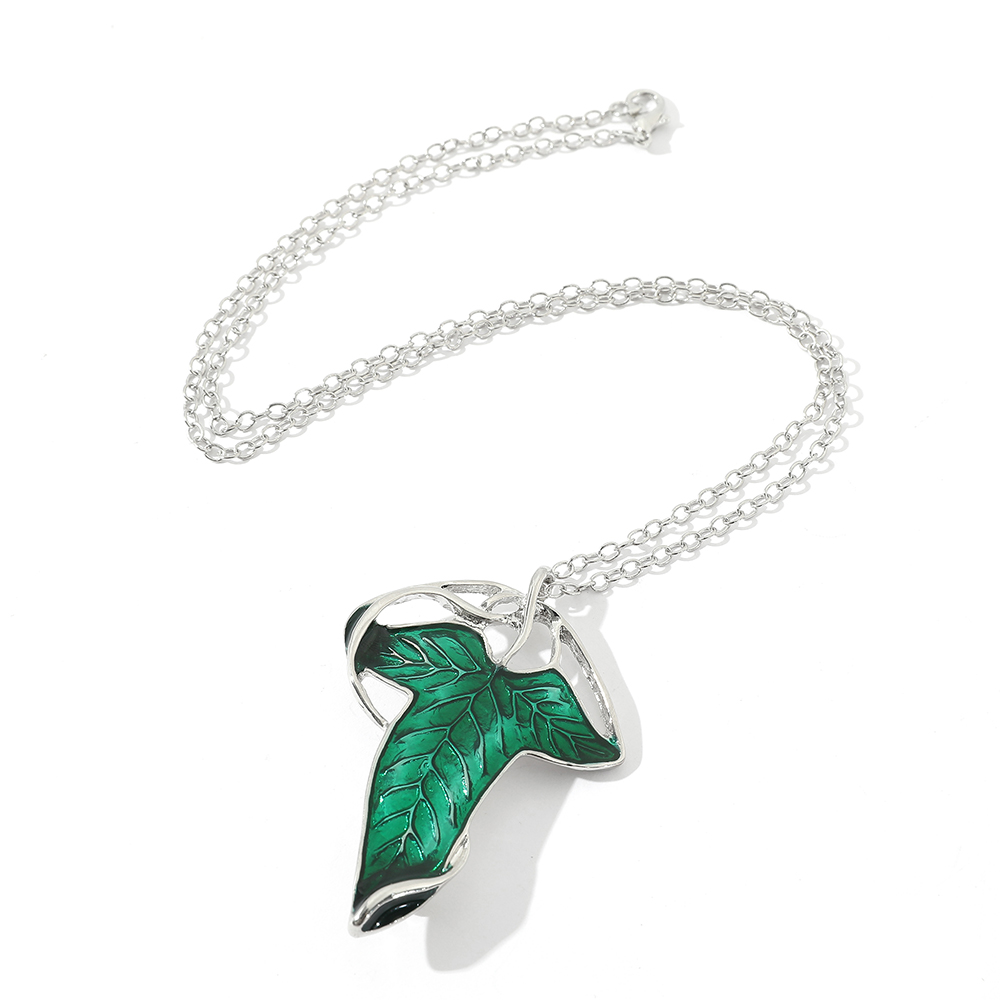 Vintage Green Leaf Pendant Nec - Women Fashion Necklace ulasan dan harga