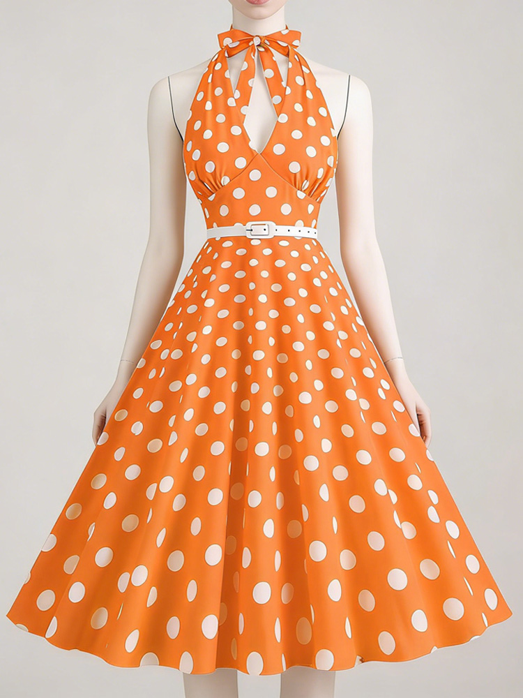 Sexy Halter Deep V-Neck 1950s  - Women'S Fashion In The 1950S ulasan dan harga
