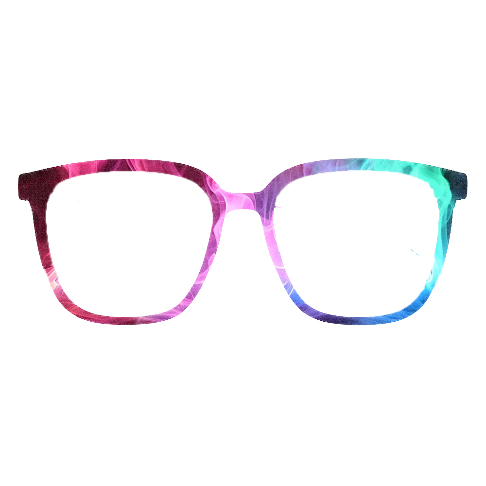 Neon Smoke Flame Pattern Squar - Women'S Fashion Eyeglass Frames ulasan dan harga