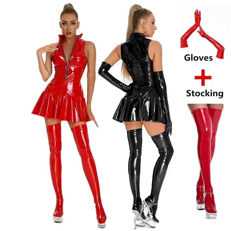 Women's Leather Dress Plus Siz - Pleated Skirt Women ulasan dan harga