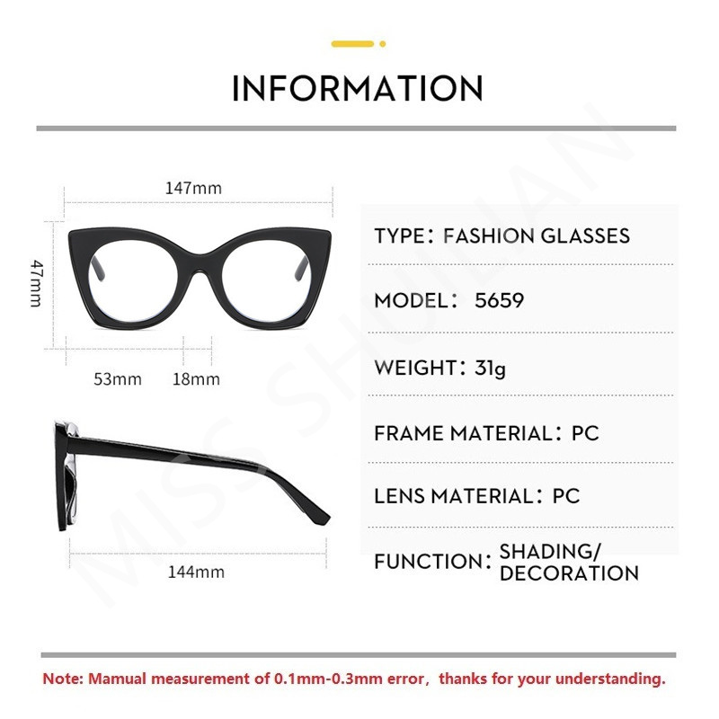 New Fashionable Women Eyeglass - Women'S Fashion Eyeglass Frames ulasan dan harga
