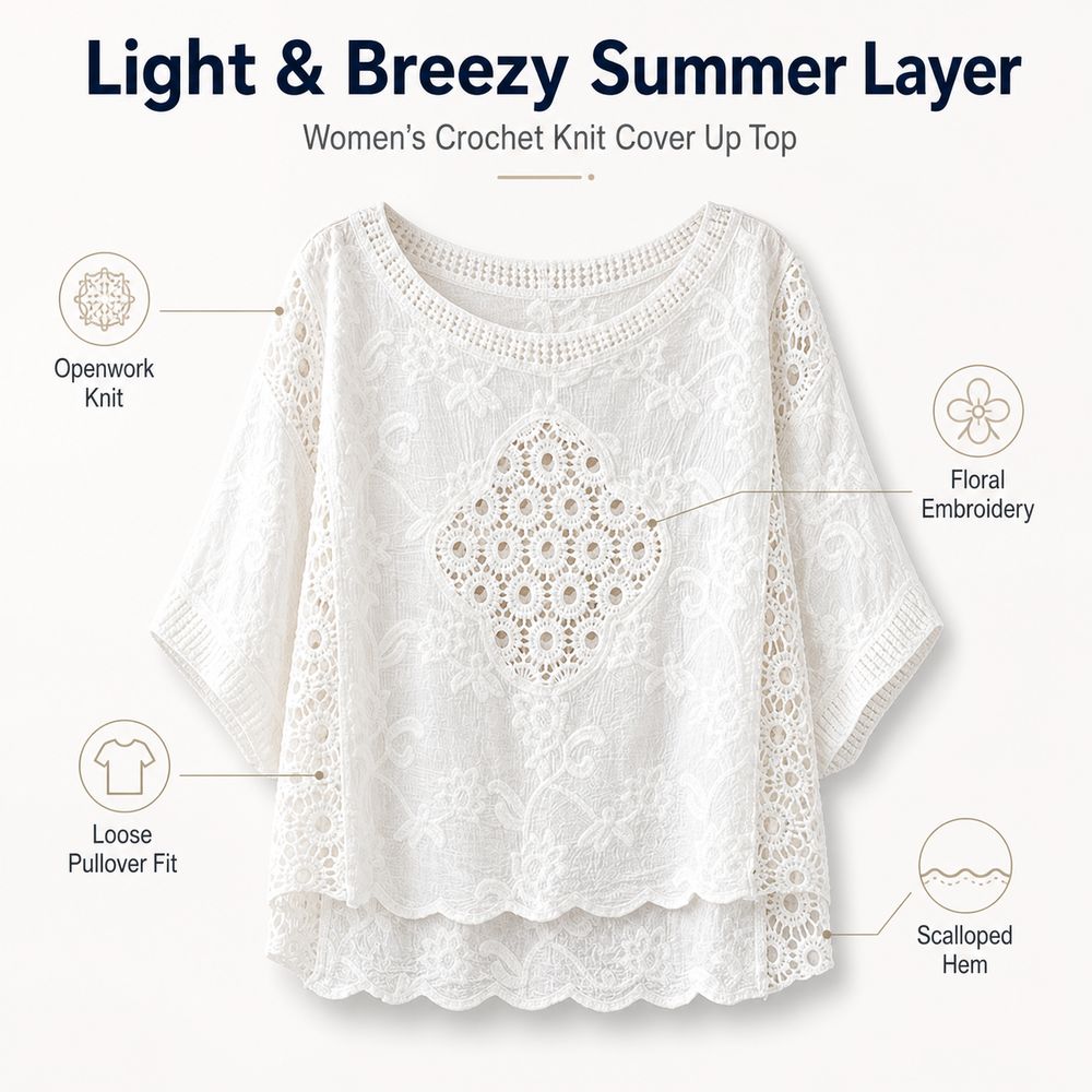 Floral Embroidery Crochet Cove - Women'S Fashion Hoodie ulasan dan harga
