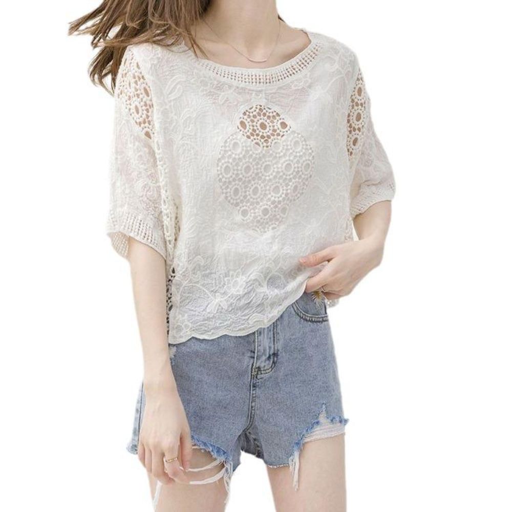 Floral Embroidery Crochet Cove - Women'S Fashion Hoodie ulasan dan harga