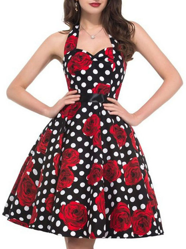 Women Summer Polka Dot Vintage - Women'S Fashion From The 60S ulasan dan harga