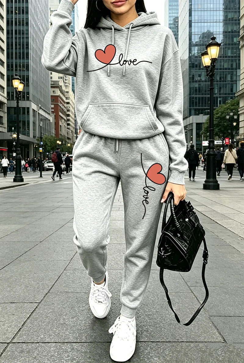 Womens Tracksuit Print Casual  - Women'S Fashion Hoodie ulasan dan harga