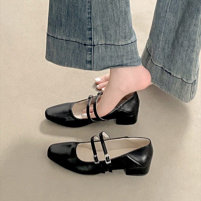 Square Toe Low Heel Women Silv - Women'S Fashion Shoes ulasan dan harga