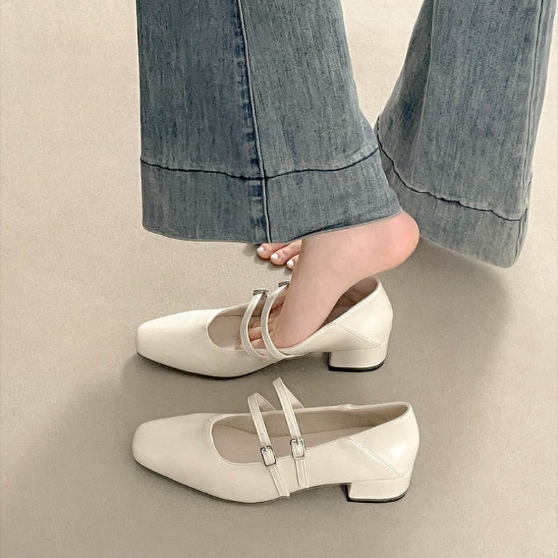 Square Toe Low Heel Women Silv - Women'S Fashion Shoes ulasan dan harga