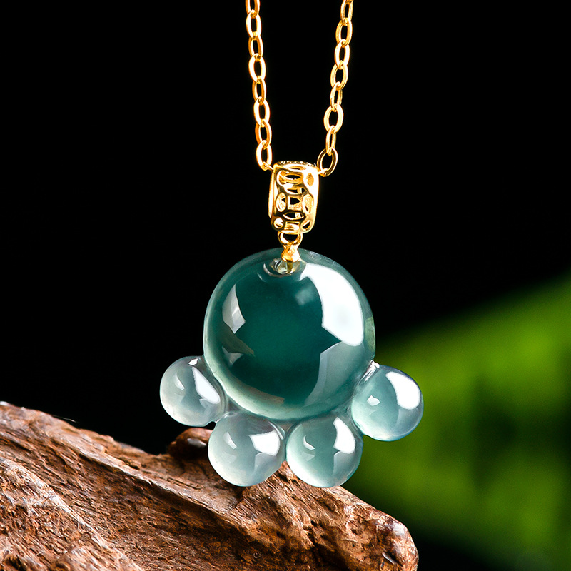 Natural Real Emerald Blue Wate - Women Fashion Necklace ulasan dan harga