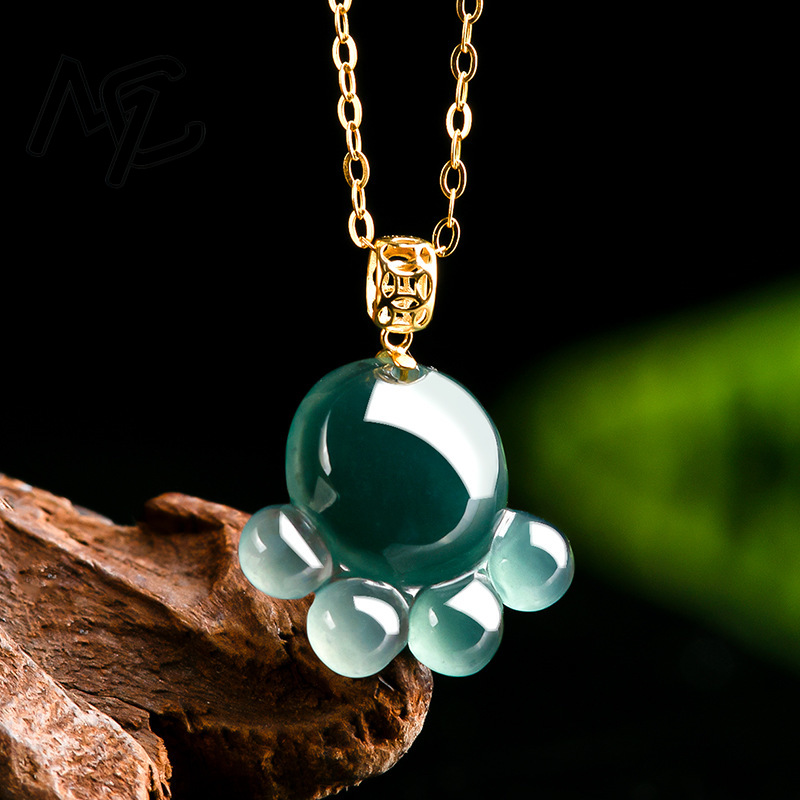 Natural Real Emerald Blue Wate - Women Fashion Necklace ulasan dan harga