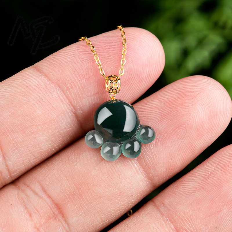 Natural Real Emerald Blue Wate - Women Fashion Necklace ulasan dan harga