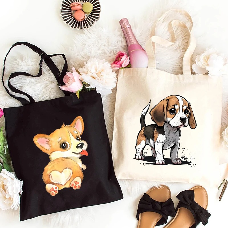 Various Poses of Puppies Tote  - Women Fashion Pose ulasan dan harga