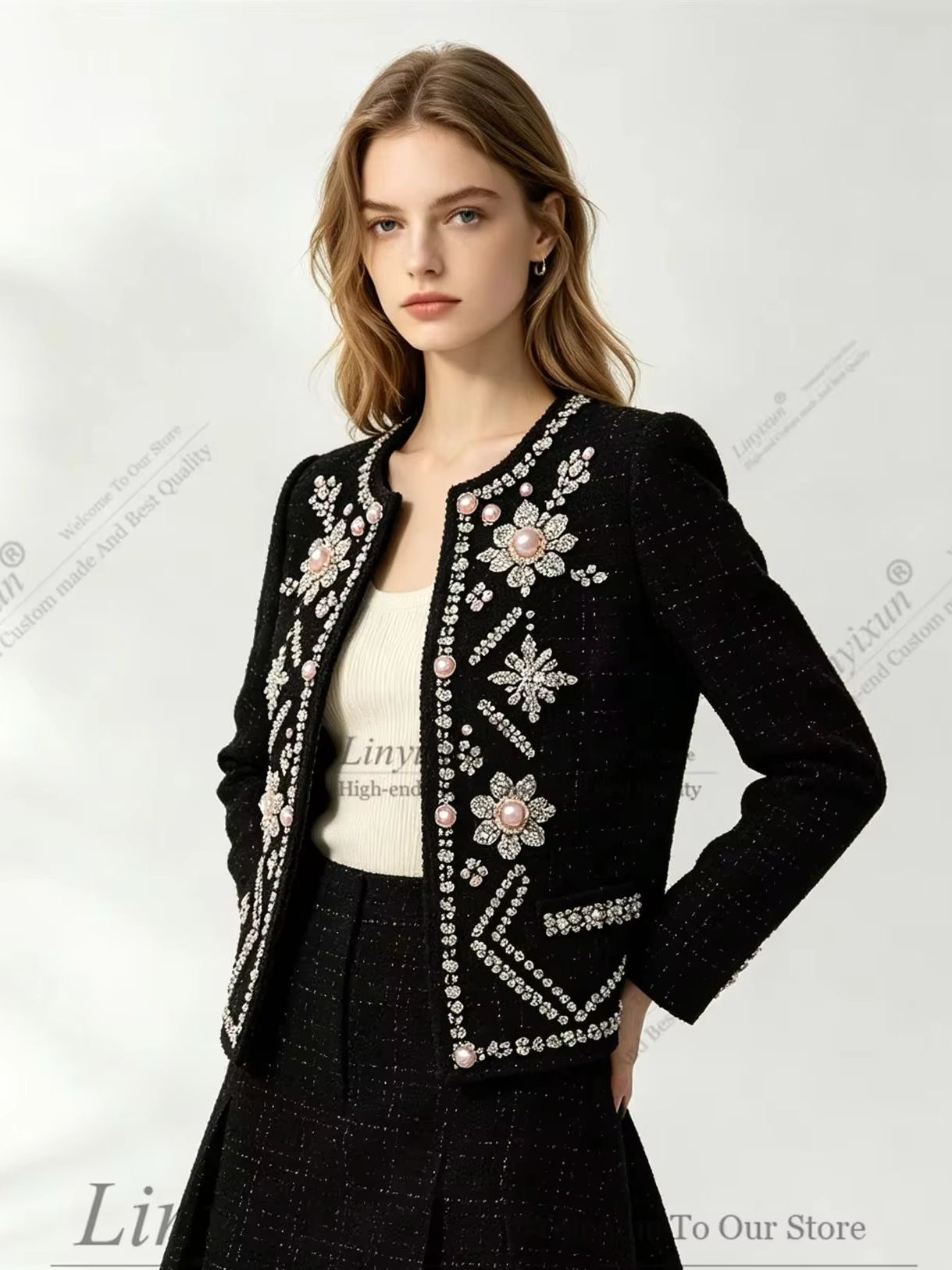Female Elegant Crystal  Fringe - Pleated Skirt Women ulasan dan harga