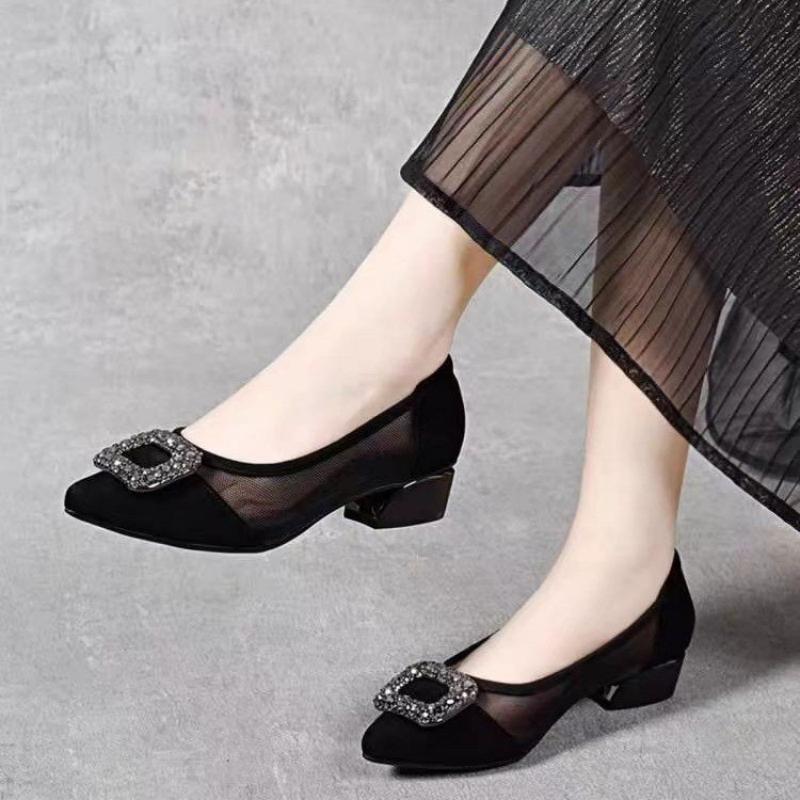Elegant Pointed Toe Mesh Block - Women'S Fashion Shoes ulasan dan harga