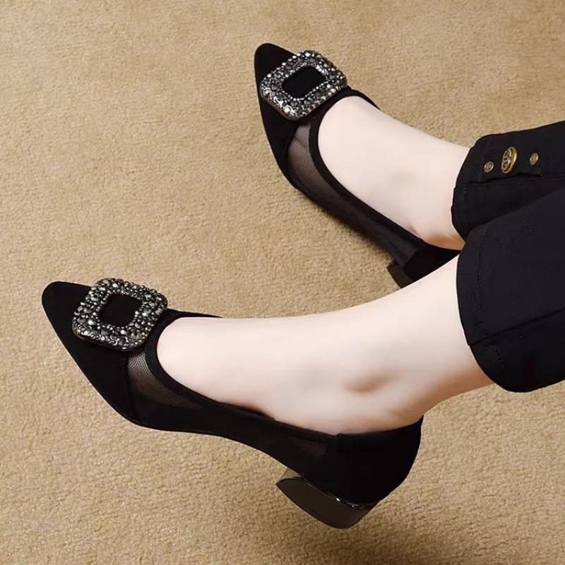 Elegant Pointed Toe Mesh Block - Women'S Fashion Shoes ulasan dan harga