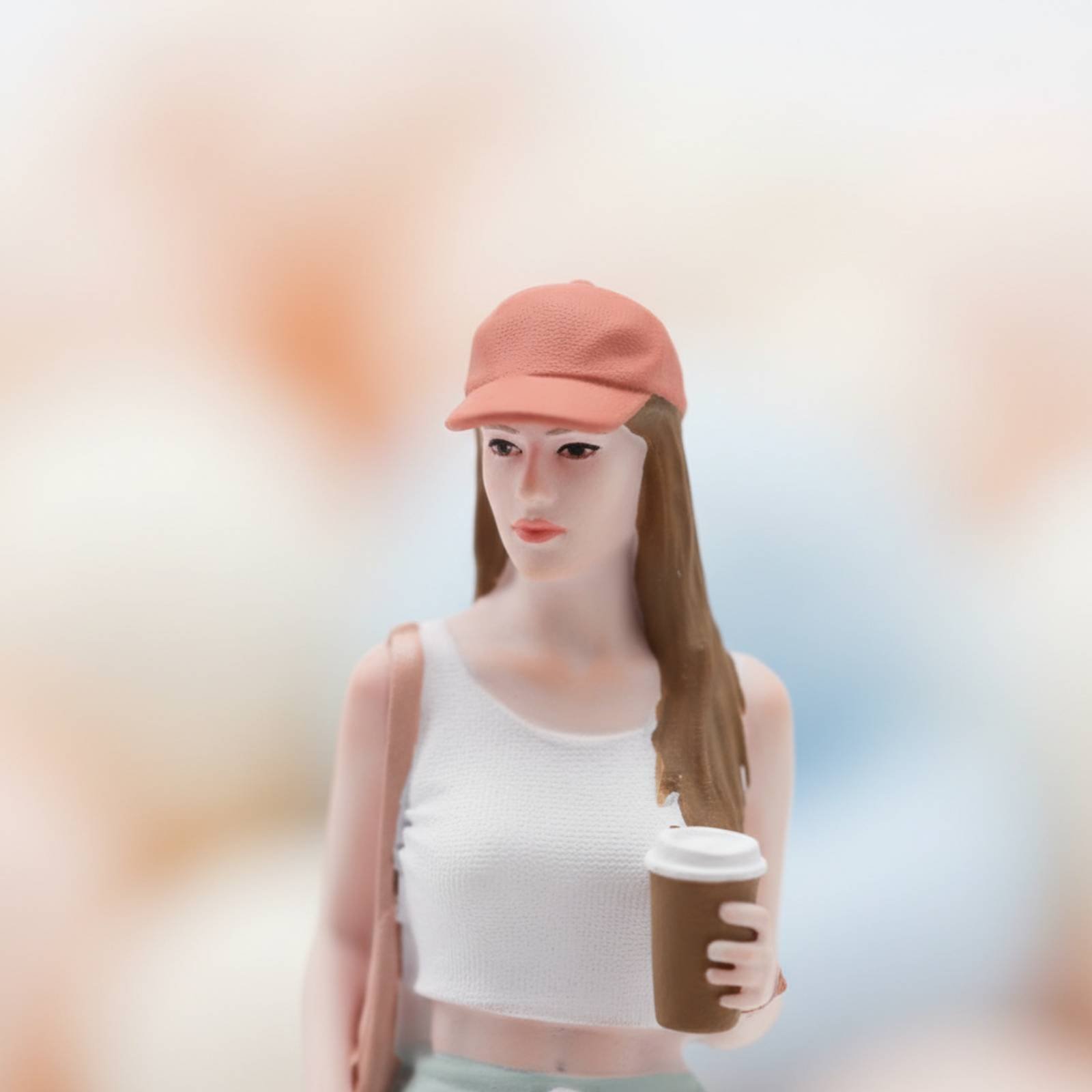 Girl Figure Holding Coffee Col - Women Fashion Pose ulasan dan harga