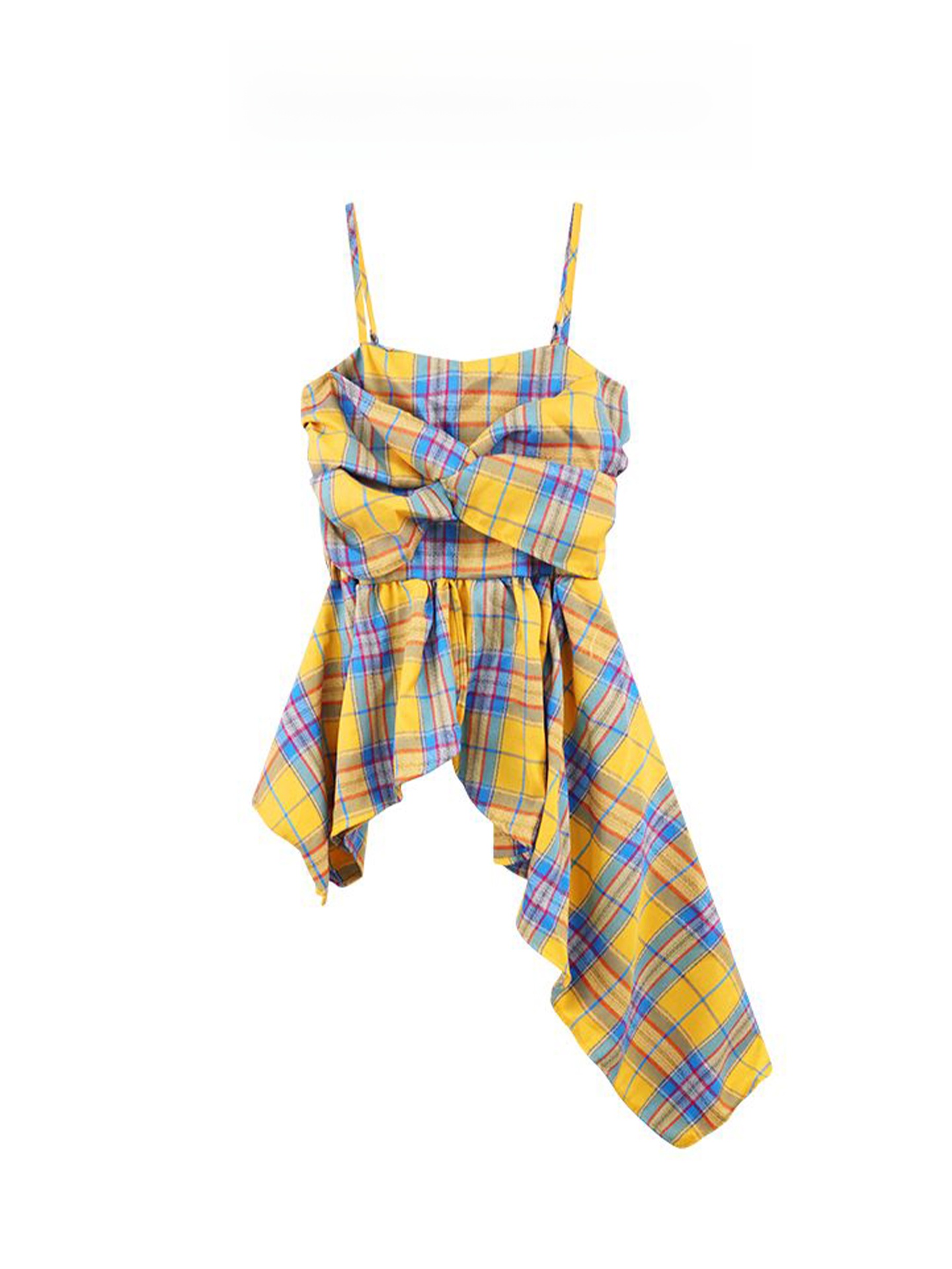 Retro American Plaid Sleeveles - Women Fashion Usa ulasan dan harga