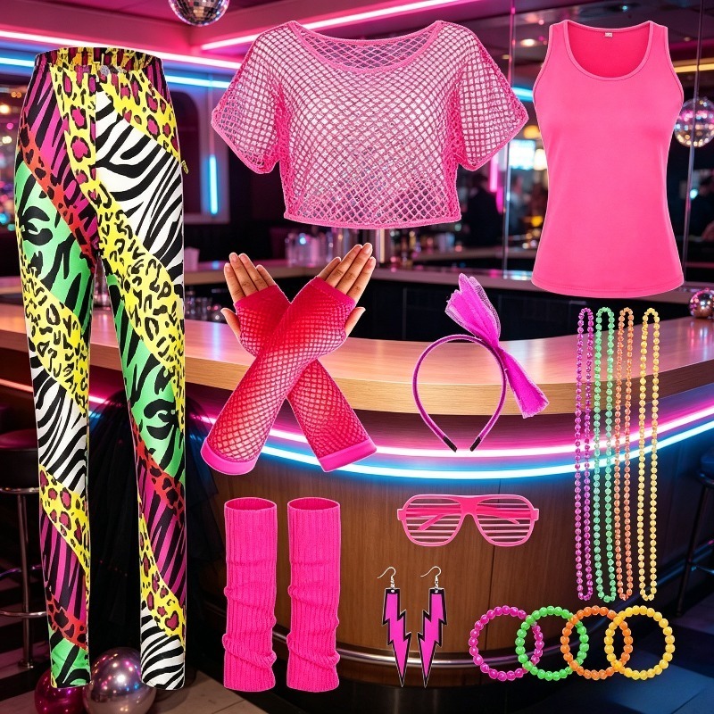Girls Aged 14 and Above Shiny  - Women Fashion 80S ulasan dan harga