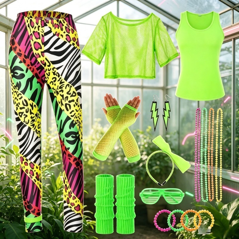 Girls Aged 14 and Above Shiny  - Women Fashion 80S ulasan dan harga