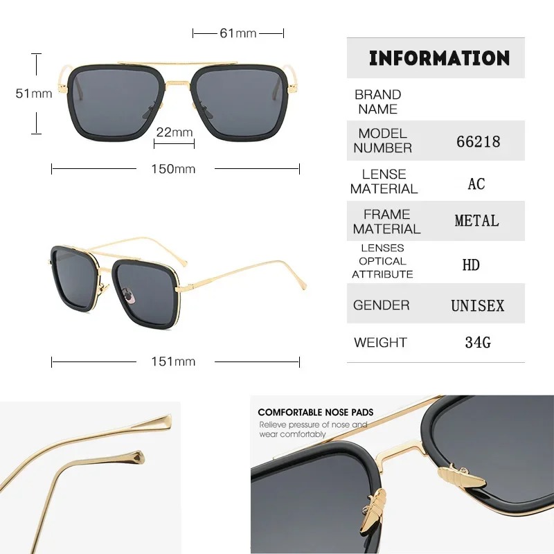 Steam Punk Tony Stark Sunglass - Women'S Fashion Eyeglass Frames ulasan dan harga