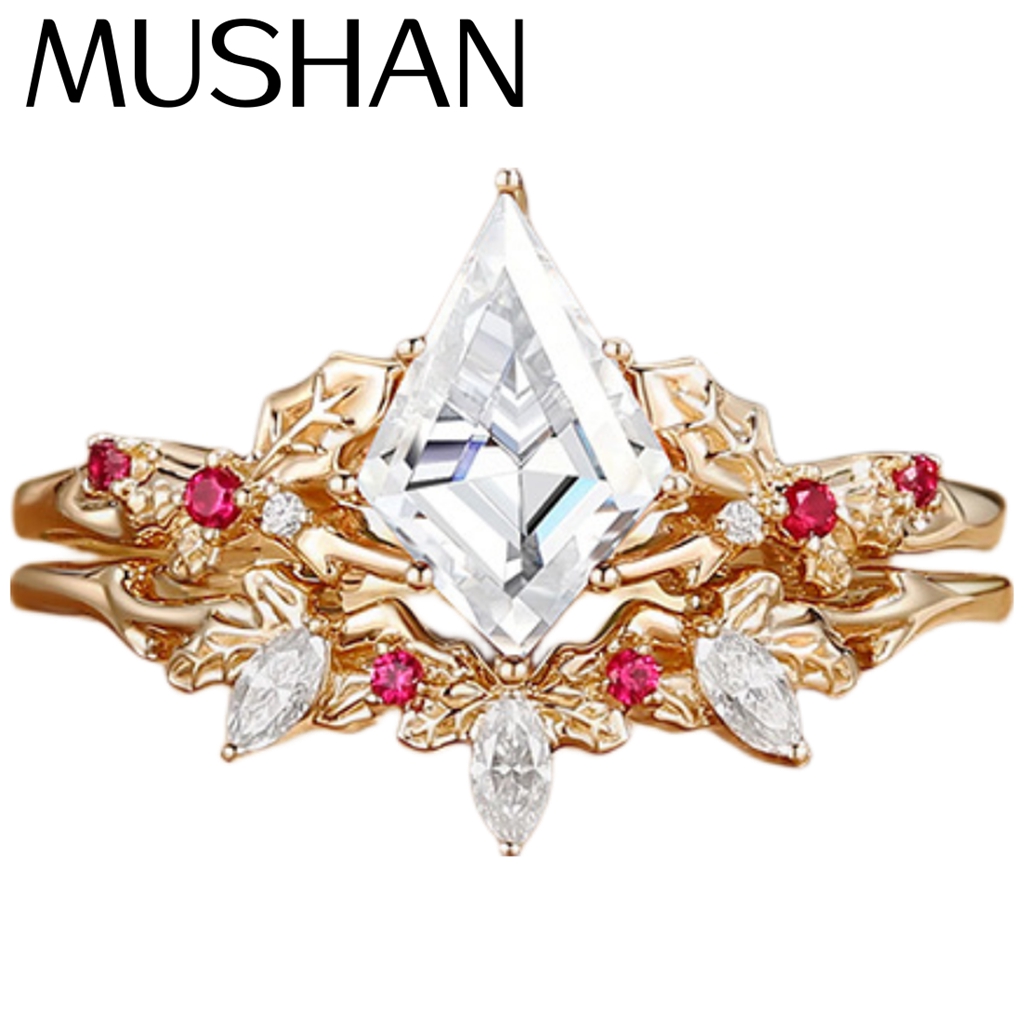 MUSHAN Custom Jewelry 925 Ster - Women'S Fashion Rings Gold ulasan dan harga